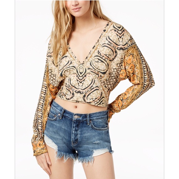 Free People Tops - Free People Wild And Free Printed Smocked Top